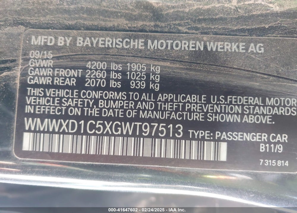2016 MINI COUNTRYMAN JOHN COOPER WORKS VIN: WMWXD1C5XGWT97513