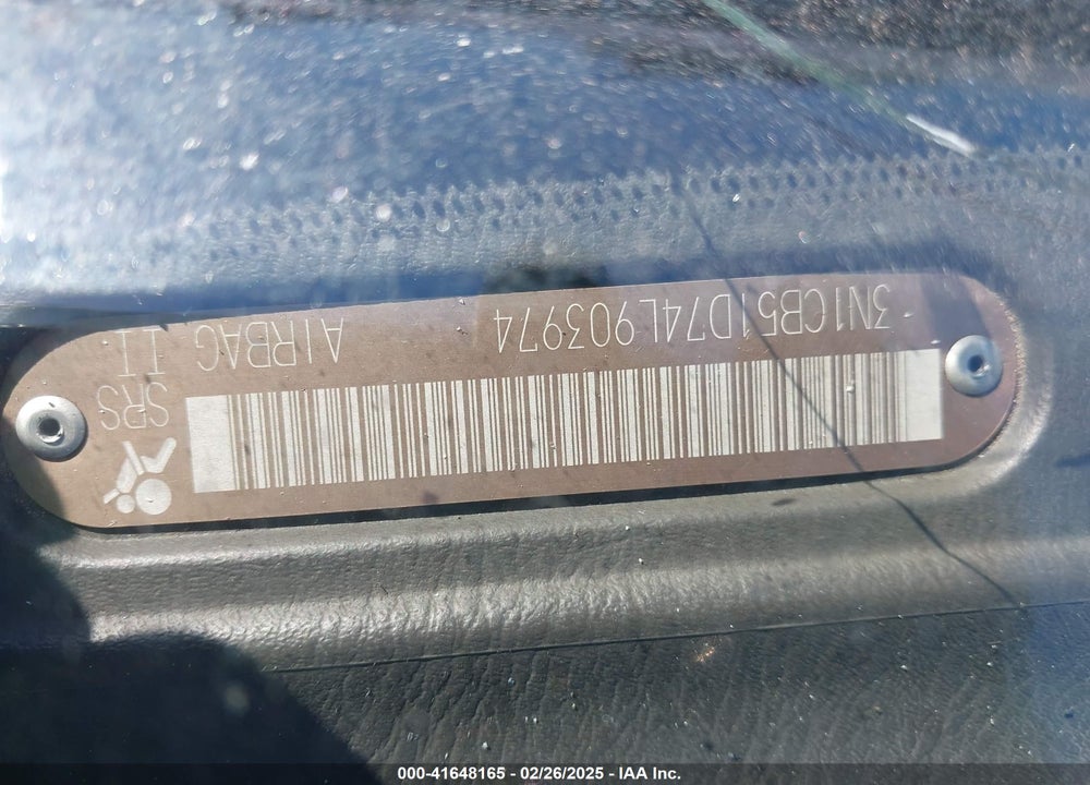 2004 NISSAN SENTRA VIN: 3N1CB51D74L903974