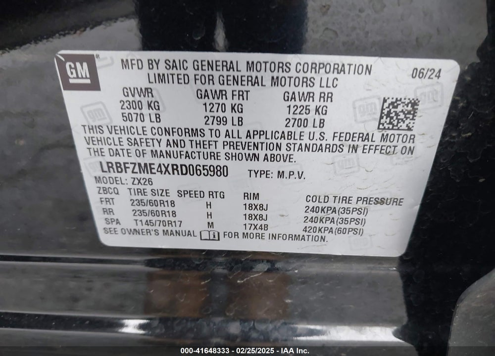 2024 BUICK ENVISION PREFERRED AWD VIN: LRBFZME4XRD065980