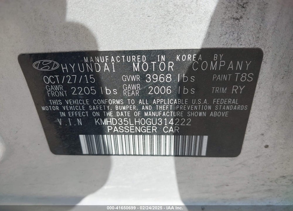 2016 HYUNDAI ELANTRA GT VIN: KMHD35LH0GU314222