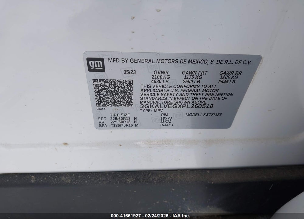 2023 GMC TERRAIN AWD SLT VIN: 3GKALVEGXPL260518