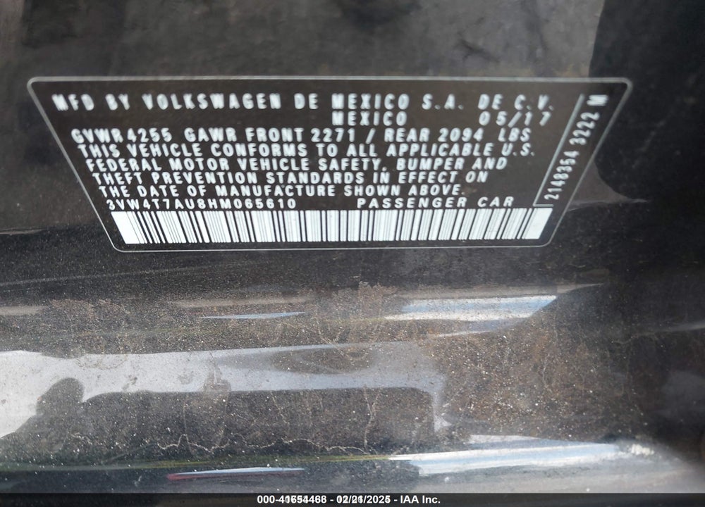 2017 VOLKSWAGEN GTI VIN: 3VW4T7AU8HM065610