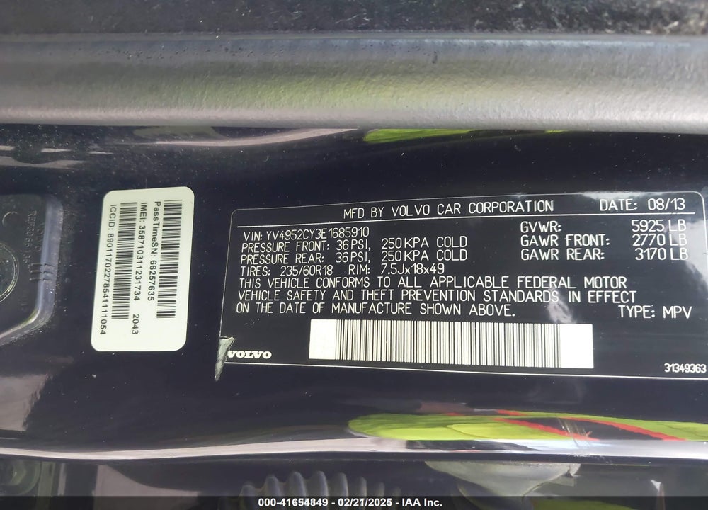 2014 VOLVO XC90 VIN: YV4952CY3E1685910