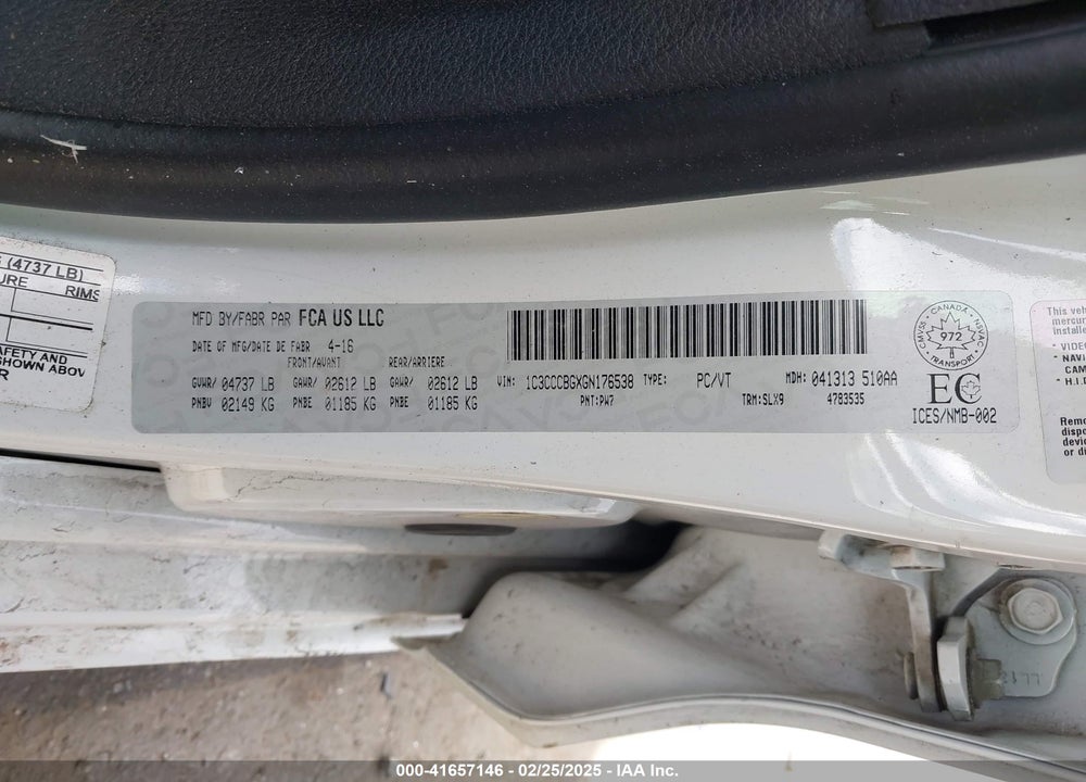 2016 CHRYSLER 200 S VIN: 1C3CCCBGXGN176538