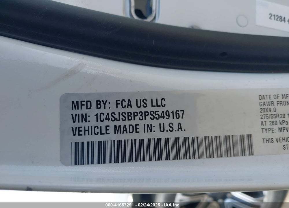 2023 JEEP WAGONEER VIN: 1C4SJSBP3PS549167
