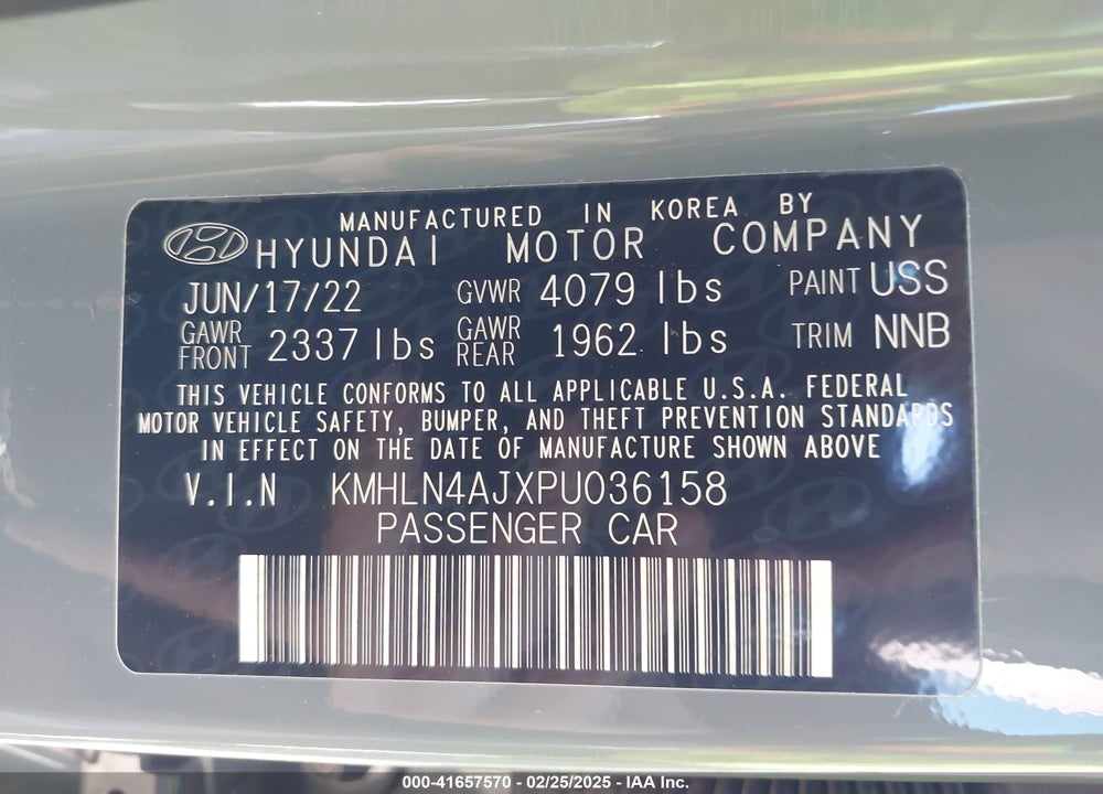 2023 HYUNDAI ELANTRA HYBRID VIN: KMHLN4AJXPU036158
