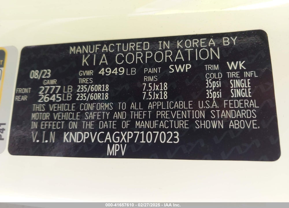 2023 KIA SPORTAGE HYBRID EX VIN: KNDPVCAGXP7107023
