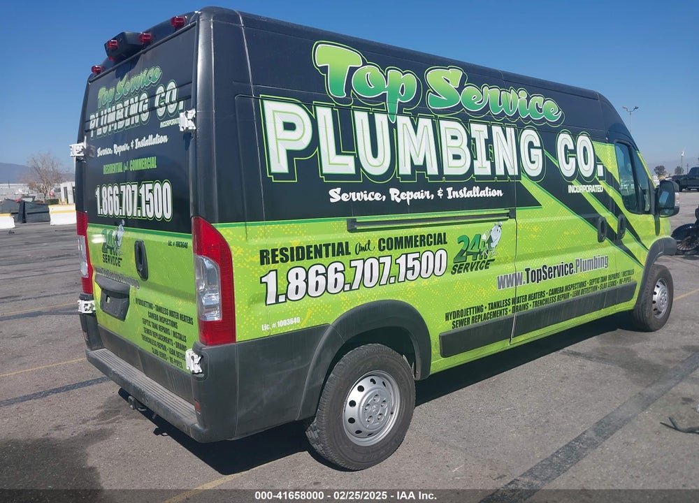 2021 RAM PROMASTER 2500 HIGH ROOF 159 WB VIN: 3C6LRVDG9ME561681