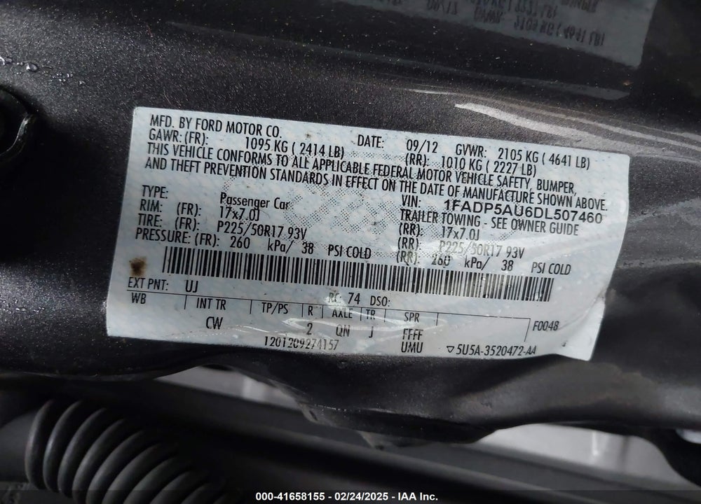 2013 FORD C-MAX HYBRID VIN: 1FADP5AU6DL507460