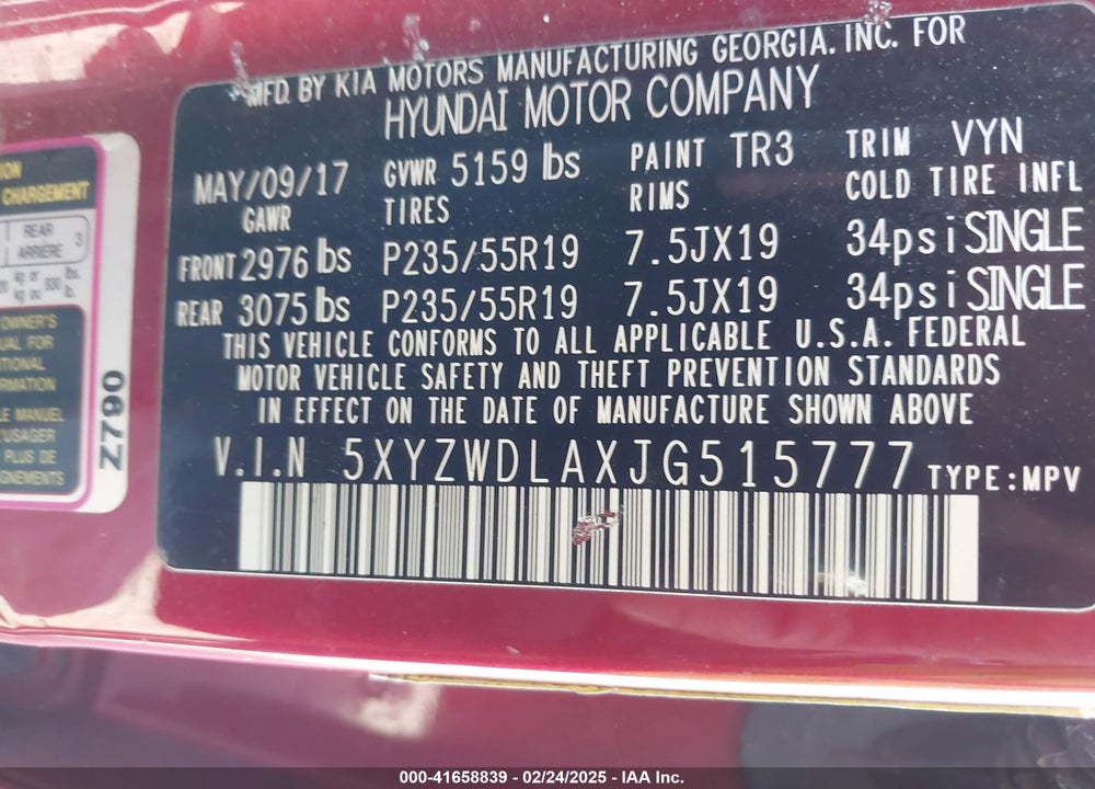 2018 HYUNDAI SANTA FE SPORT 2.0T ULTIMATE VIN: 5XYZWDLAXJG515777