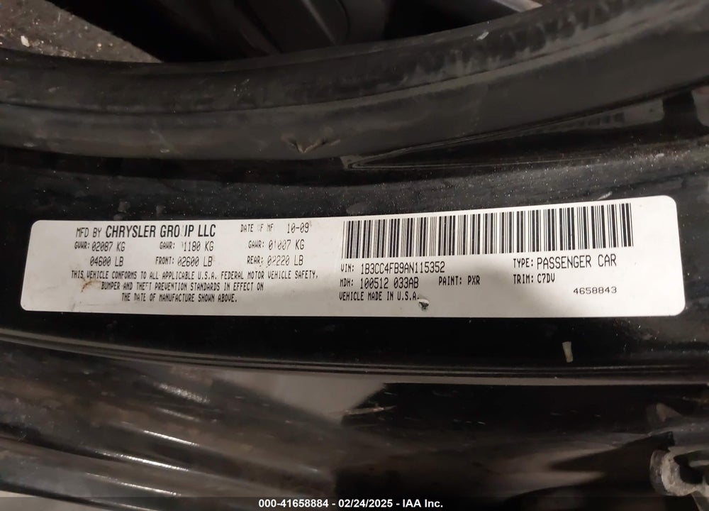 2010 DODGE AVENGER SXT VIN: 1B3CC4FB9AN115352