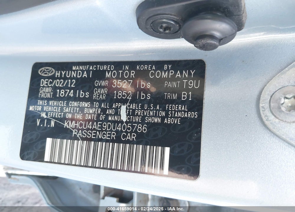 2013 HYUNDAI ACCENT GLS VIN: KMHCU4AE9DU405786