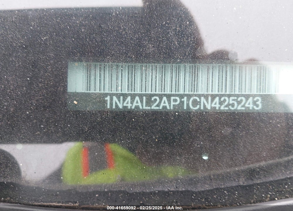 2012 NISSAN ALTIMA VIN: 1N4AL2AP1CN425243