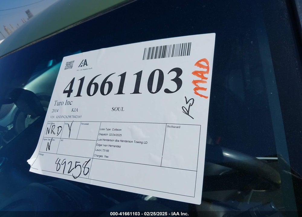2014 KIA SOUL VIN: KNDJN2A29E7042165