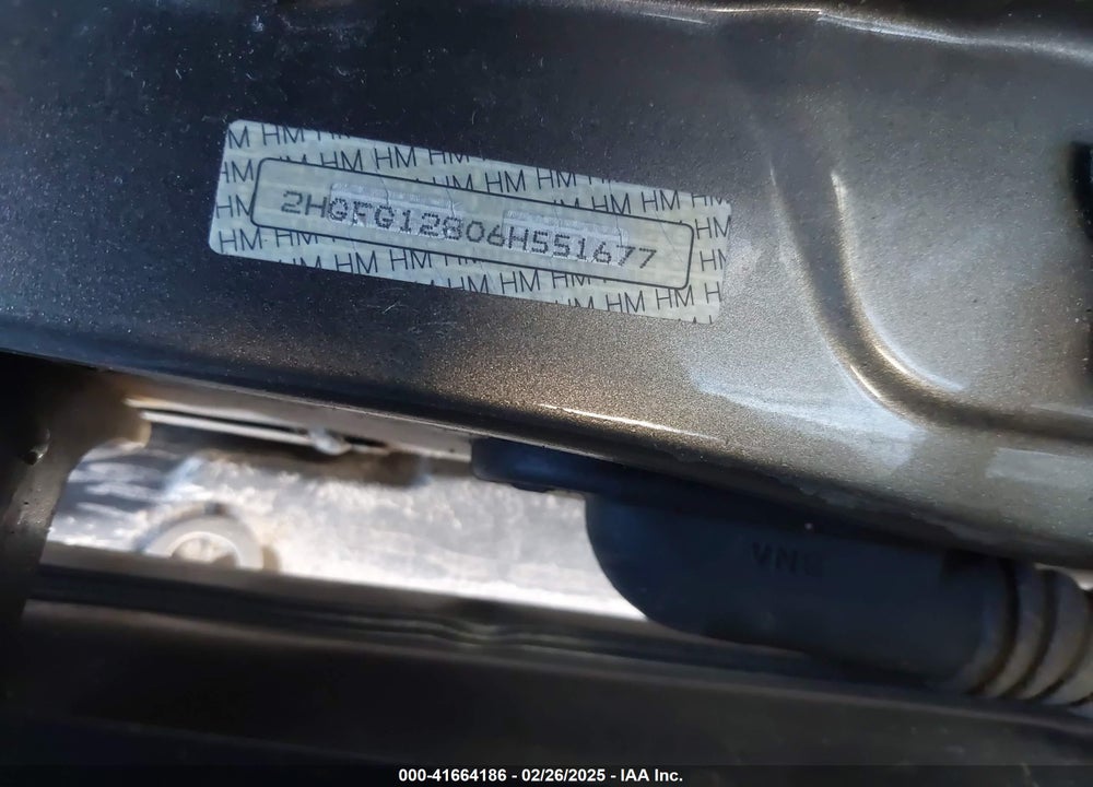 2006 HONDA CIVIC VIN: 2HGFG12806H551677