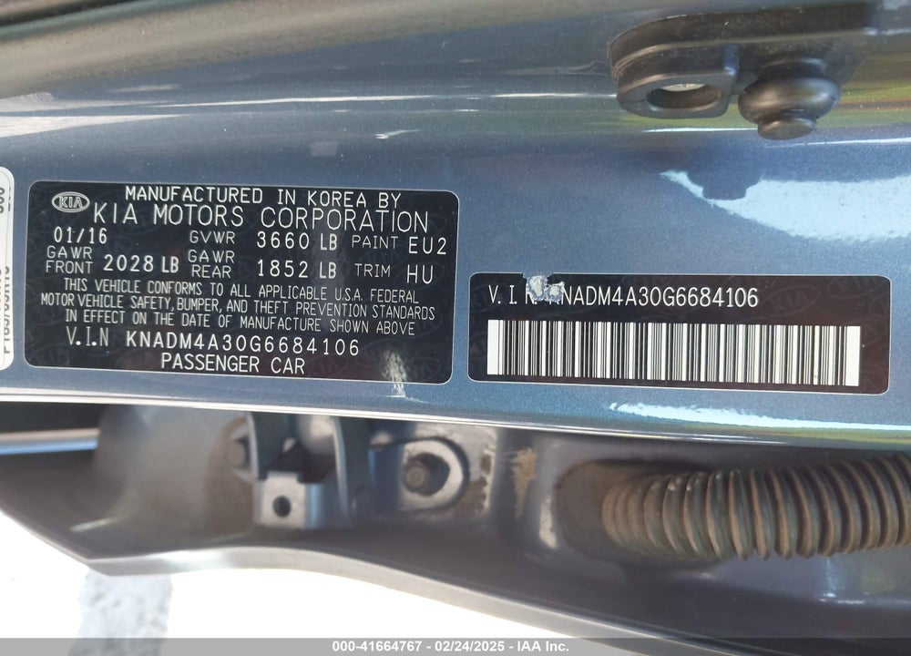 2016 KIA RIO LX VIN: KNADM4A30G6684106