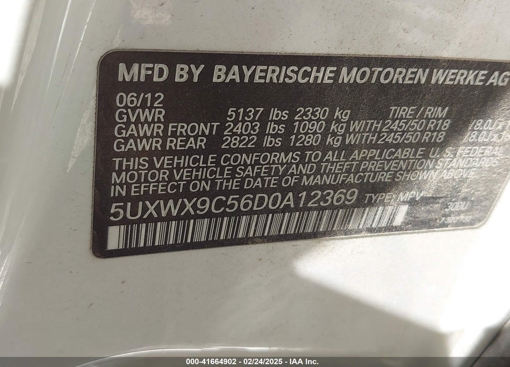 2013 BMW X3 XDRIVE28I VIN: 5UXWX9C56D0A12369