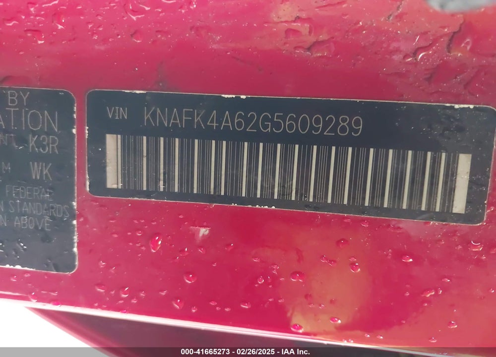 2016 KIA FORTE VIN: KNAFK4A62G5609289