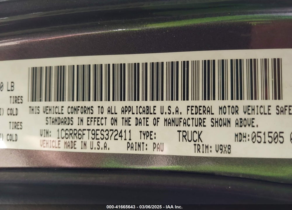2014 RAM 1500 EXPRESS VIN: 1C6RR6FT9ES372411