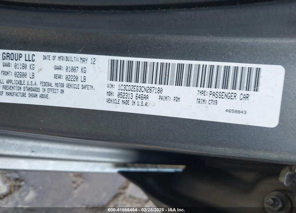 2012 DODGE AVENGER SXT PLUS VIN: 1C3CDZEG3CN287180