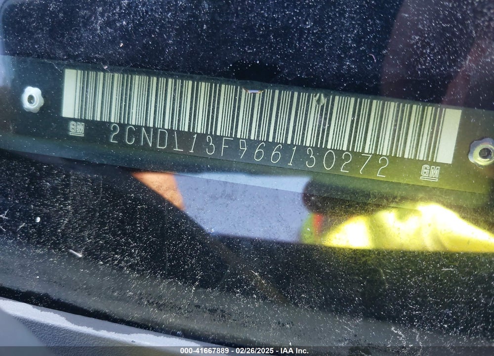 2006 CHEVROLET EQUINOX VIN: 2CNDL13F966130272