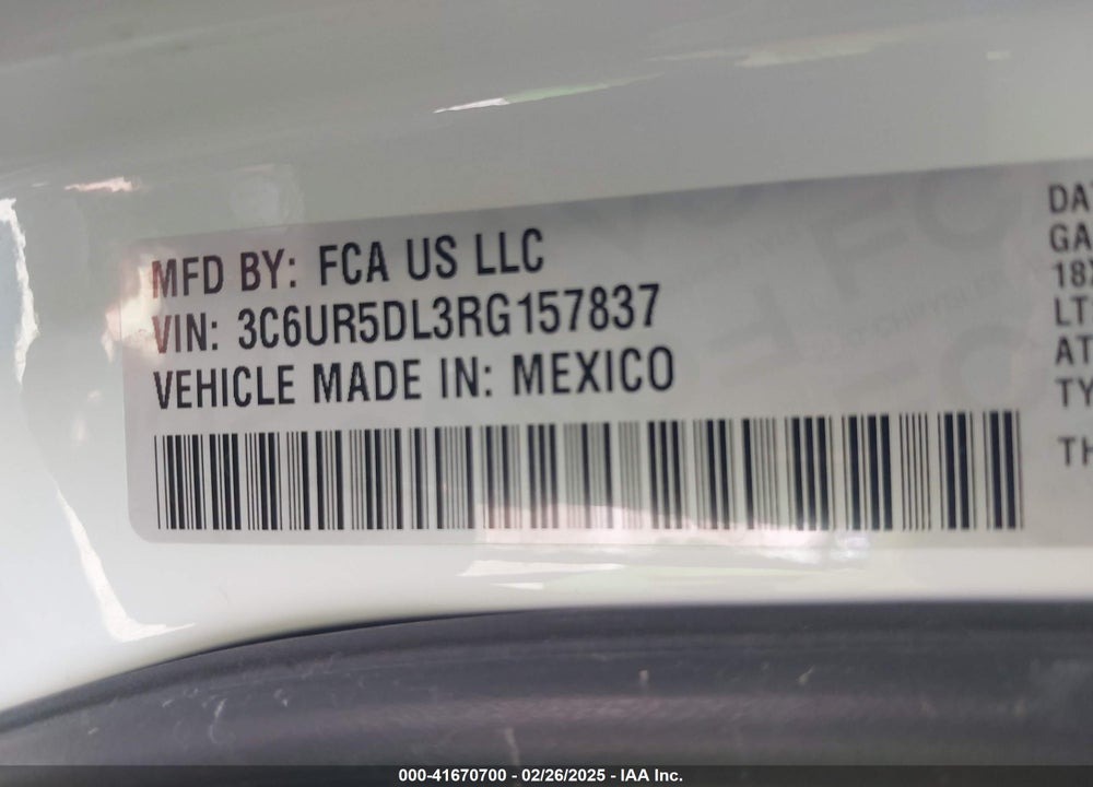 2024 RAM 2500 VIN: 3C6UR5DL3RG157837