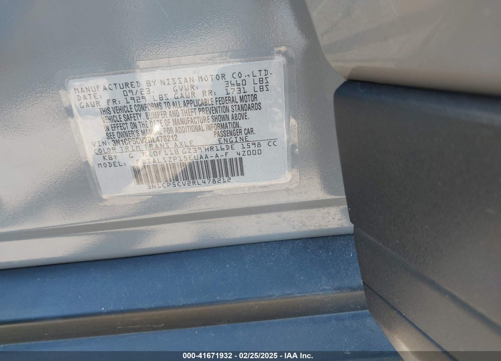 2024 NISSAN KICKS VIN: 3N1CP5CV2RL478212