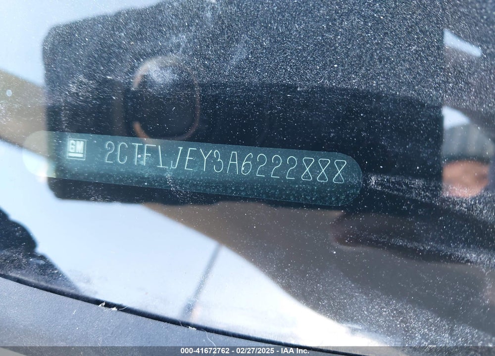 2010 GMC TERRAIN SLT-2 VIN: 2CTFLJEY3A6222888