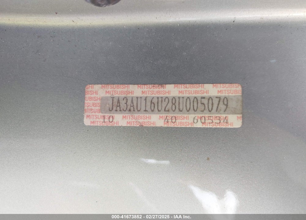 2008 MITSUBISHI LANCER DE VIN: JA3AU16U28U005079