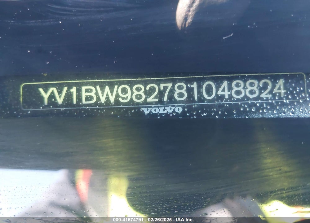 2008 VOLVO V70 VIN: YV1BW982781048824