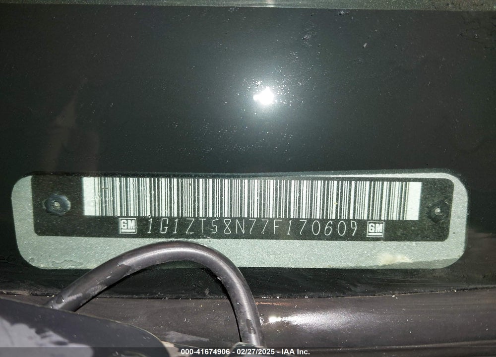 2007 CHEVROLET MALIBU VIN: 1G1ZT58N77F170609