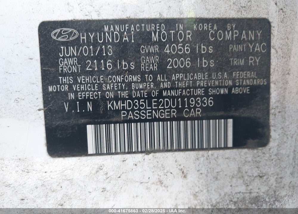 2013 HYUNDAI ELANTRA GT VIN: KMHD35LE2DU119336