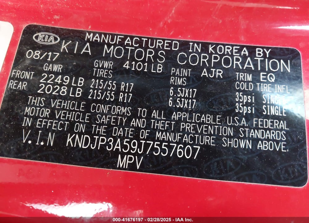 2018 KIA SOUL VIN: KNDJP3A59J7557607