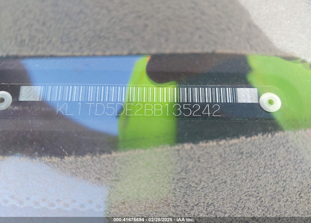 2011 CHEVROLET AVEO VIN: KL1TD5DE2BB135242