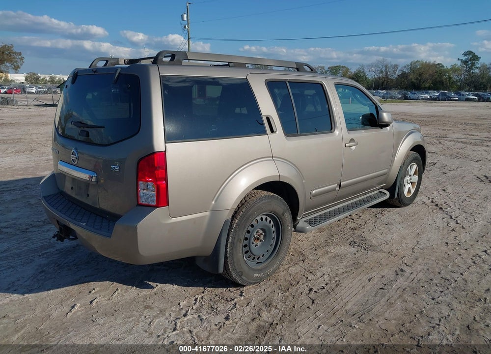 2008 NISSAN PATHFINDER SE VIN: 5N1AR18U08C628976