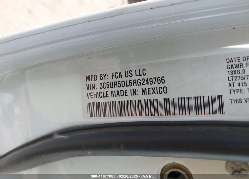 2024 RAM 2500 VIN: 3C6UR5DL6RG249766