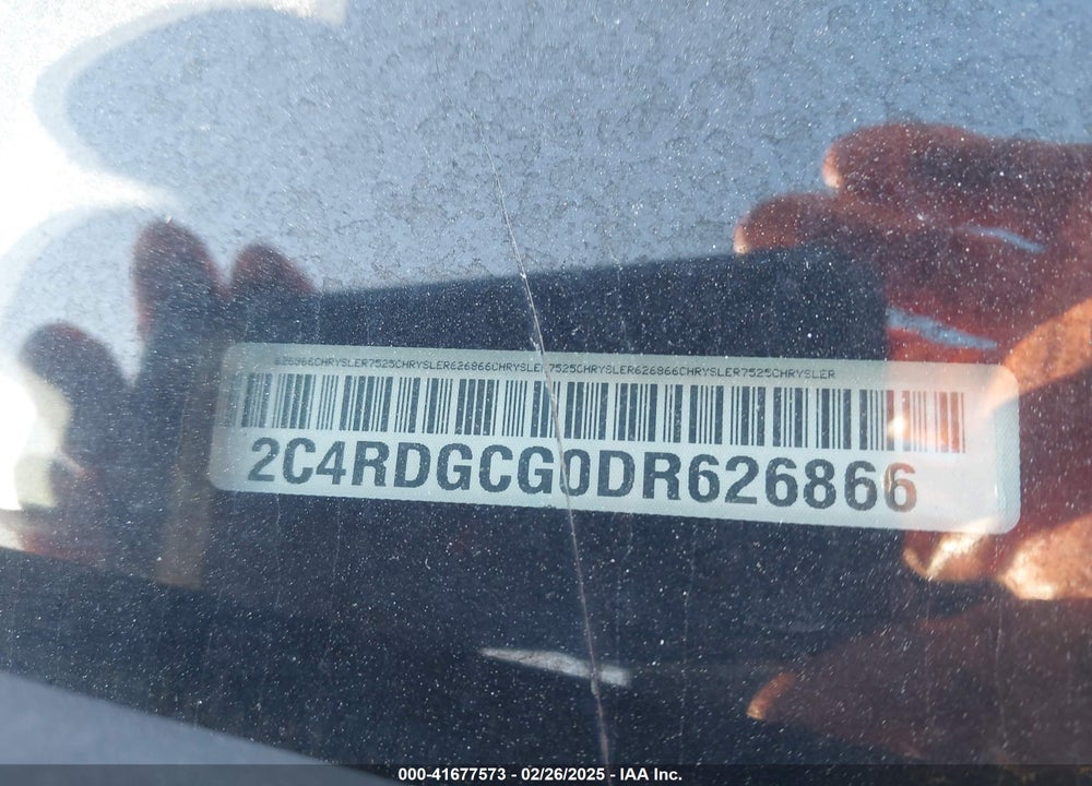 2013 DODGE GRAND CARAVAN VIN: 2C4RDGCG0DR626866
