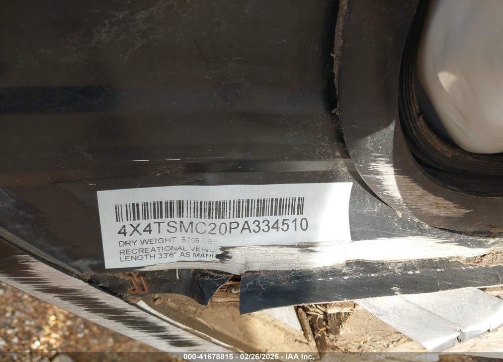 2023 FOREST RIVER SALEM VIN: 4X4TSMC20PA334510
