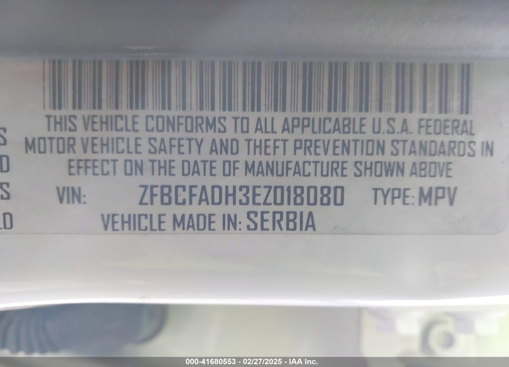 2014 FIAT 500L VIN: ZFBCFADH3EZ018080