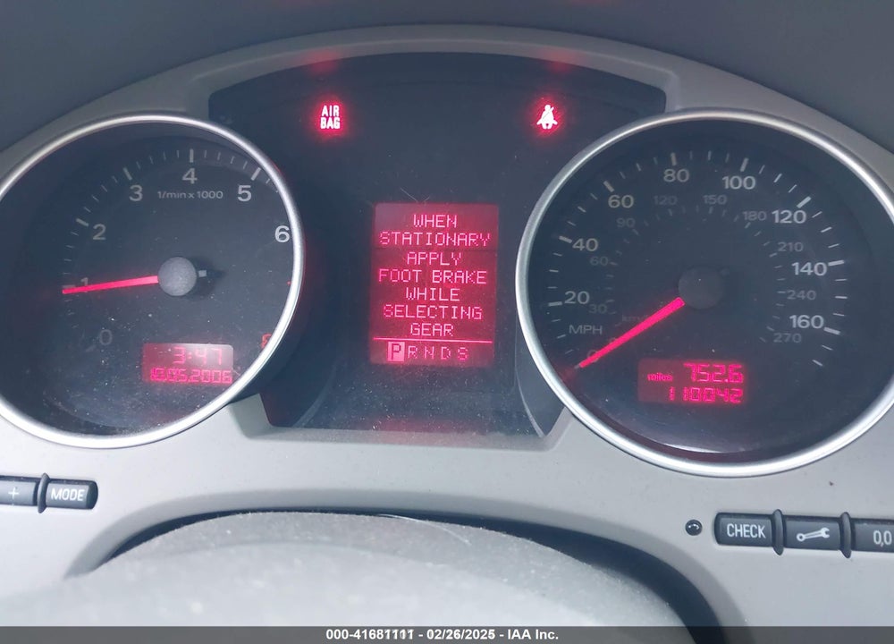 2007 AUDI A4 2.0T VIN: WAUDF48H47K032043
