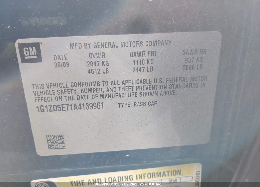 2010 CHEVROLET MALIBU LT VIN: 1G1ZD5E71A4139961