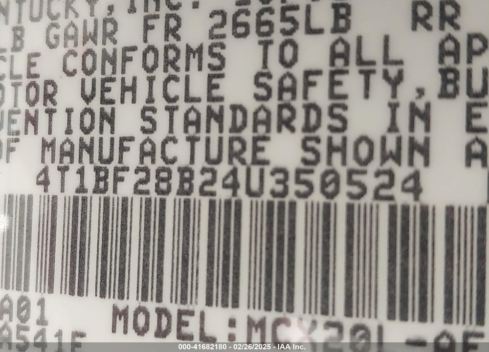 2004 TOYOTA AVALON XLS VIN: 4T1BF28B24U350524