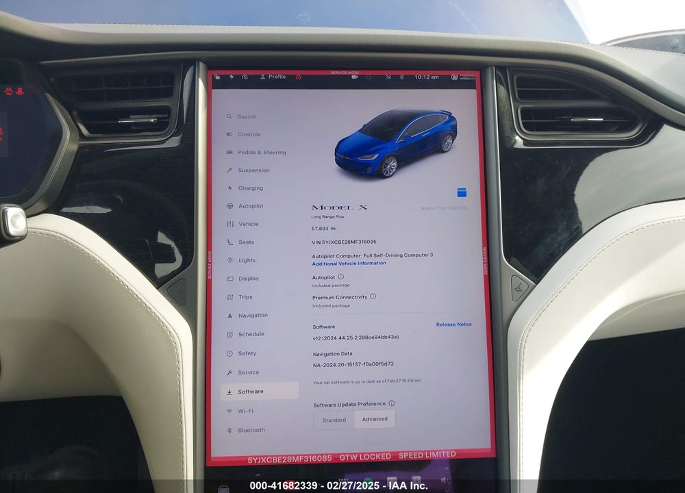 2021 TESLA MODEL X VIN: 5YJXCBE28MF316085