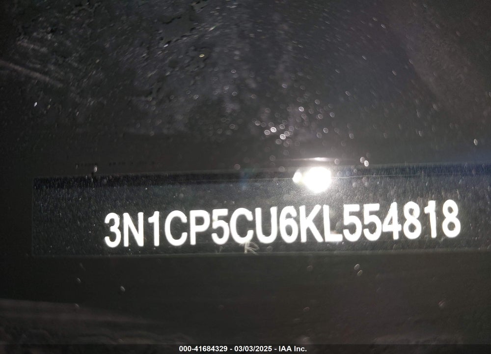 2019 NISSAN KICKS SV VIN: 3N1CP5CU6KL554818