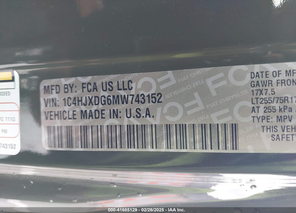 2021 JEEP WRANGLER UNLIMITED WILLYS 4X4 VIN: 1C4HJXDG6MW743152