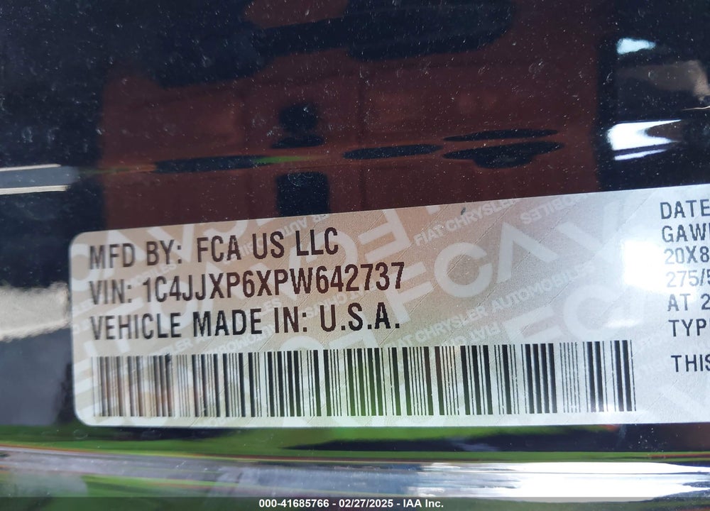 2023 JEEP WRANGLER / VIN: 1C4JJXP6XPW642737