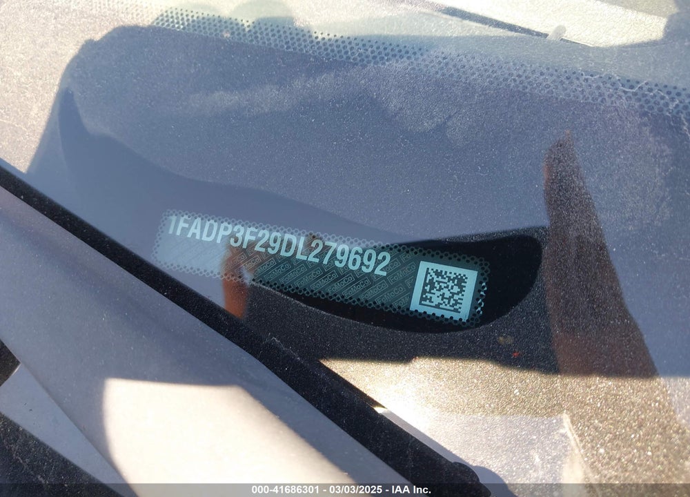 2013 FORD FOCUS VIN: 1FADP3F29DL279692