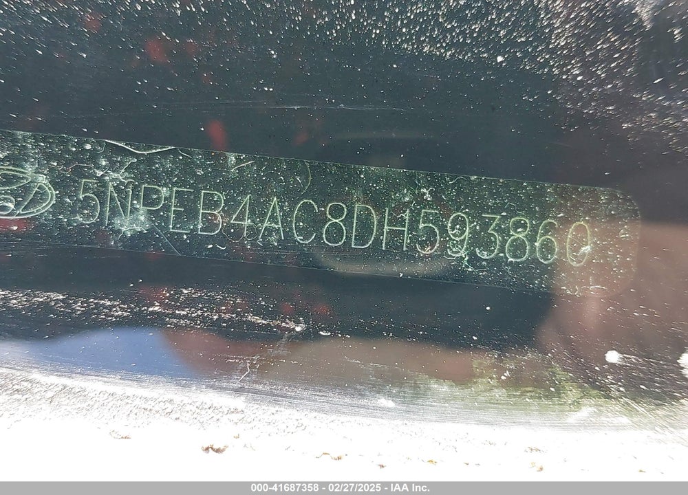 2013 HYUNDAI SONATA VIN: 5NPEB4AC8DH593860
