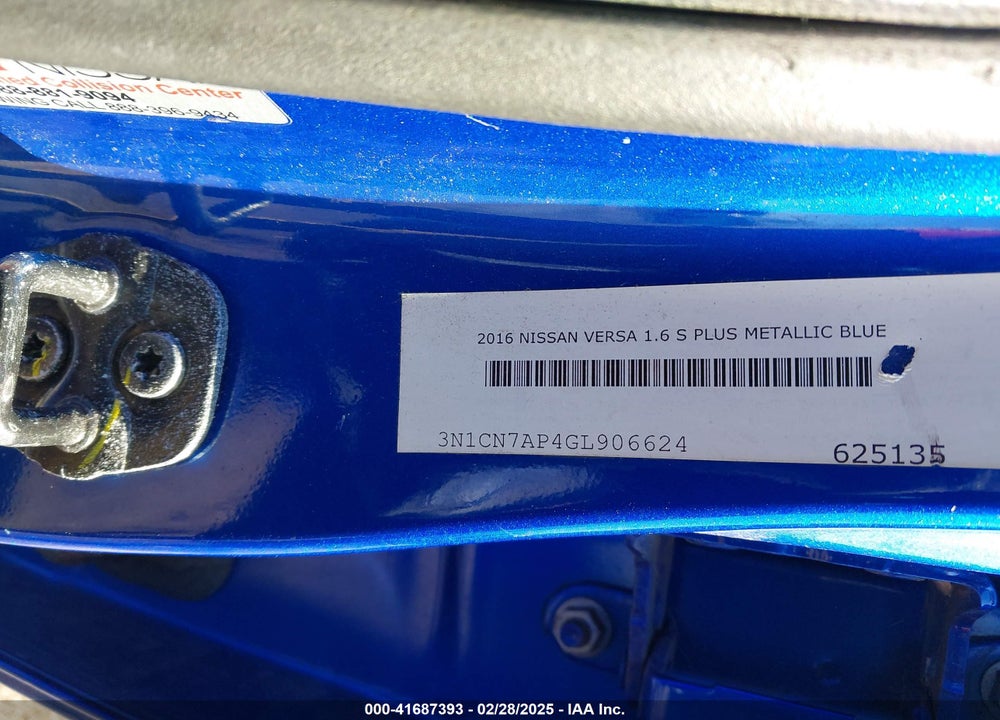 2016 NISSAN VERSA VIN: 3N1CN7AP4GL906624