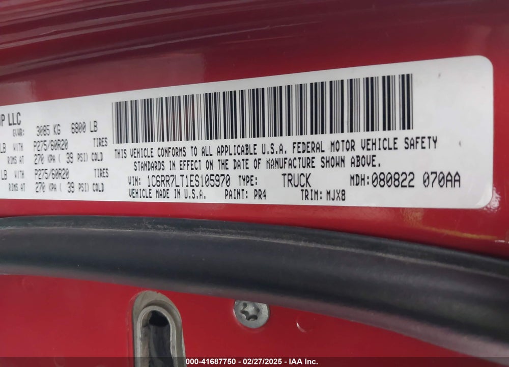 2014 RAM 1500 BIG HORN VIN: 1C6RR7LT1ES105970
